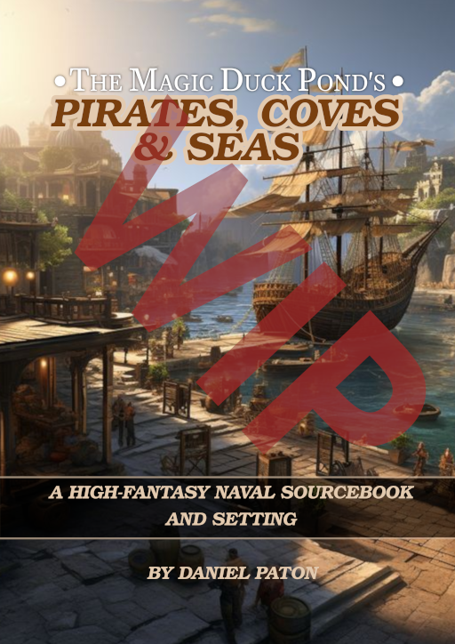 WIP cover of the Pirates, Coves, and Seas Book.